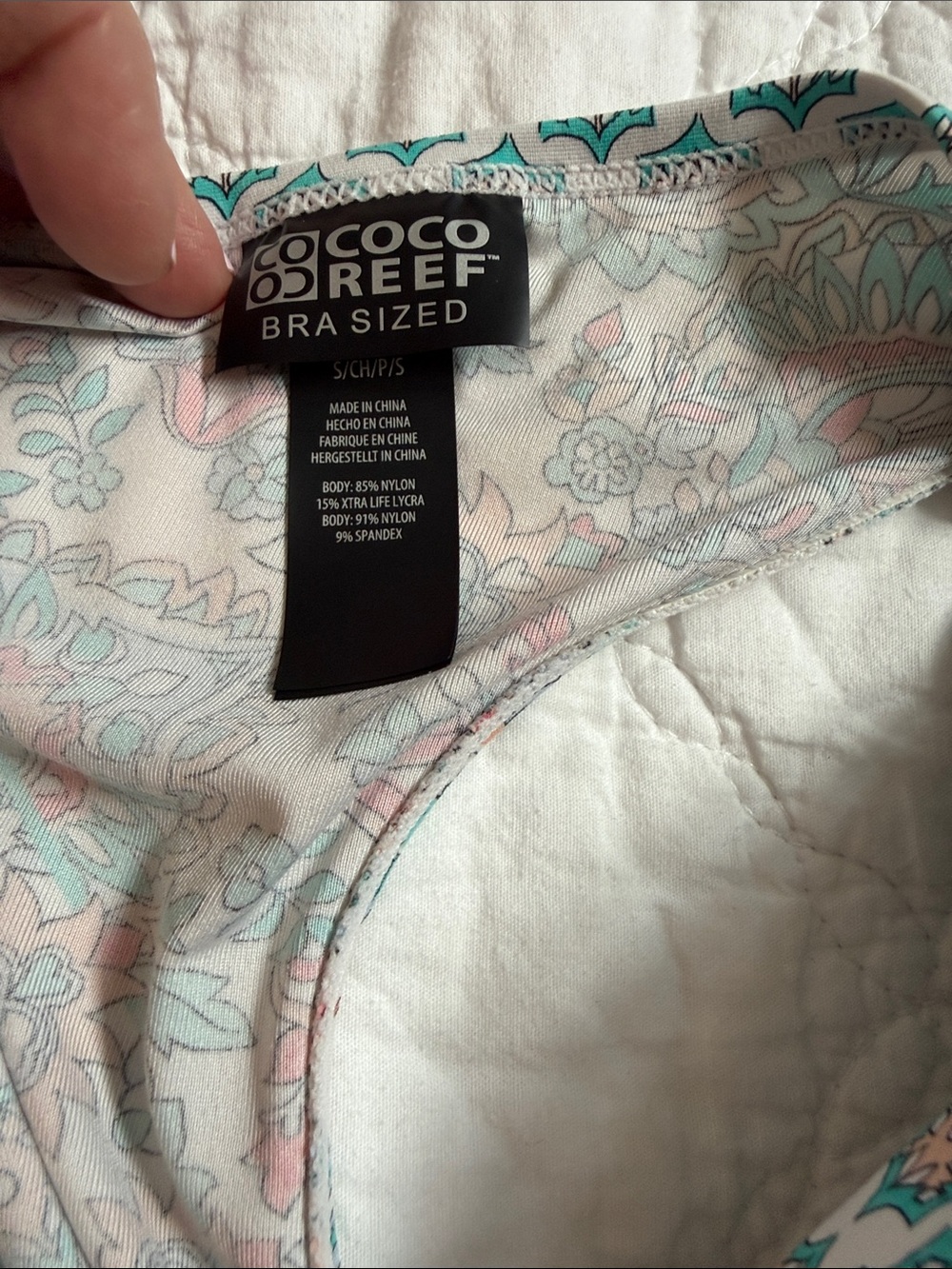 Coco Reef Floral Print Swimsuit cover-up in Mint & Coral - Picture 4 of 4